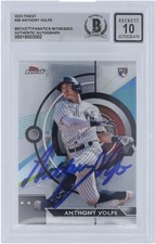 Anthony Volpe New York Yankees Signed 2023 Topps Finest #26 BAS 10 Rookie Card