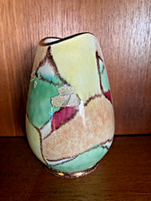 Bay Keramik Germany Retro Abstract Vase Bodo Mans, Yellow Green Red Brown 1960s