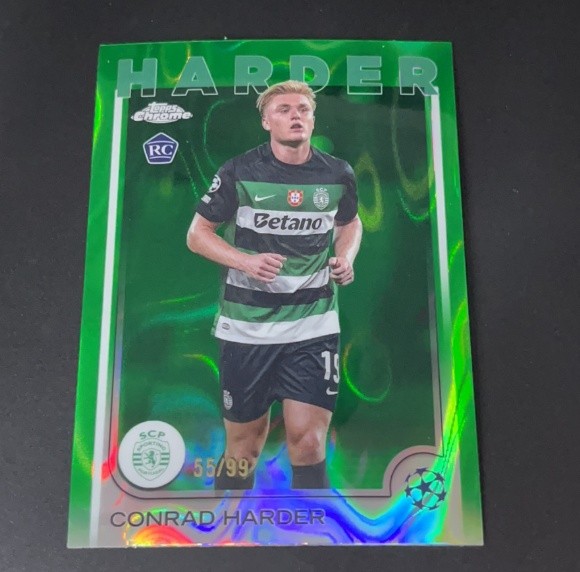 Conrad Harder 2024-25 Topps Chrome UCC Green Lava Refractor 55/99 RC #177
