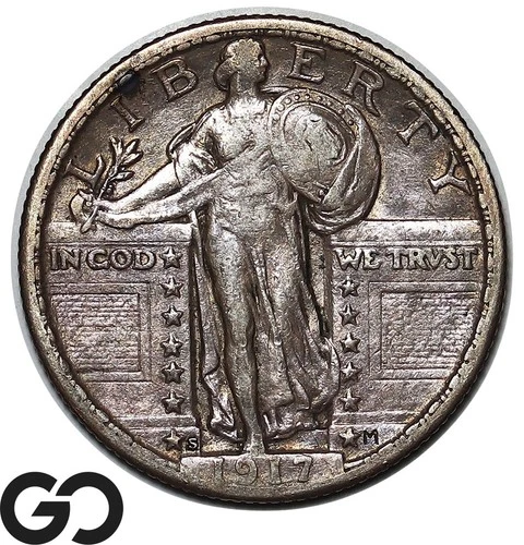 1917-S Standing Liberty Quarter, Type 2, Choice AU Better Date
