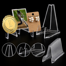 1-30PCS Clear Acrylic Display Stand Coin Card Easel Holder Display Rack Base