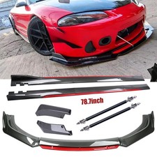 Carbon Fiber Front Bumper Lip Chin Side Skirt Body Kit For Mitsubishi Eclipse Carbon Fiber Front Bumper Lip Chin Side Skirt Body Kit For Mitsubishi Eclipse