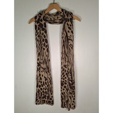 Autumn Cashmere Scarf 100 Pure Cashmere Mixed Animal Leopard Zebra Print Brown