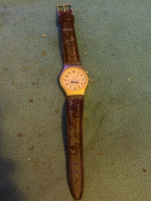 Slinky's Collectors' Edition Analog Quartz White Dial Gold Case Brown Leather