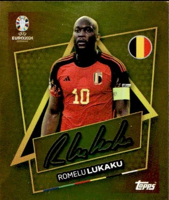 figurina UEFA Euro 2024 Germany Gold Firmate Topps # BEL SP ROMELU LUKAKU