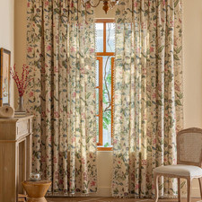 Boho Floral Semi-Sheer Curtains 96" Vintage Drapes for Living Room  Nursery