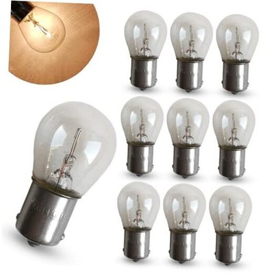 Car S25 BA15S Brake Bulb, 6V21W High Brightness Waterproof 10 PCS White #BAY15S