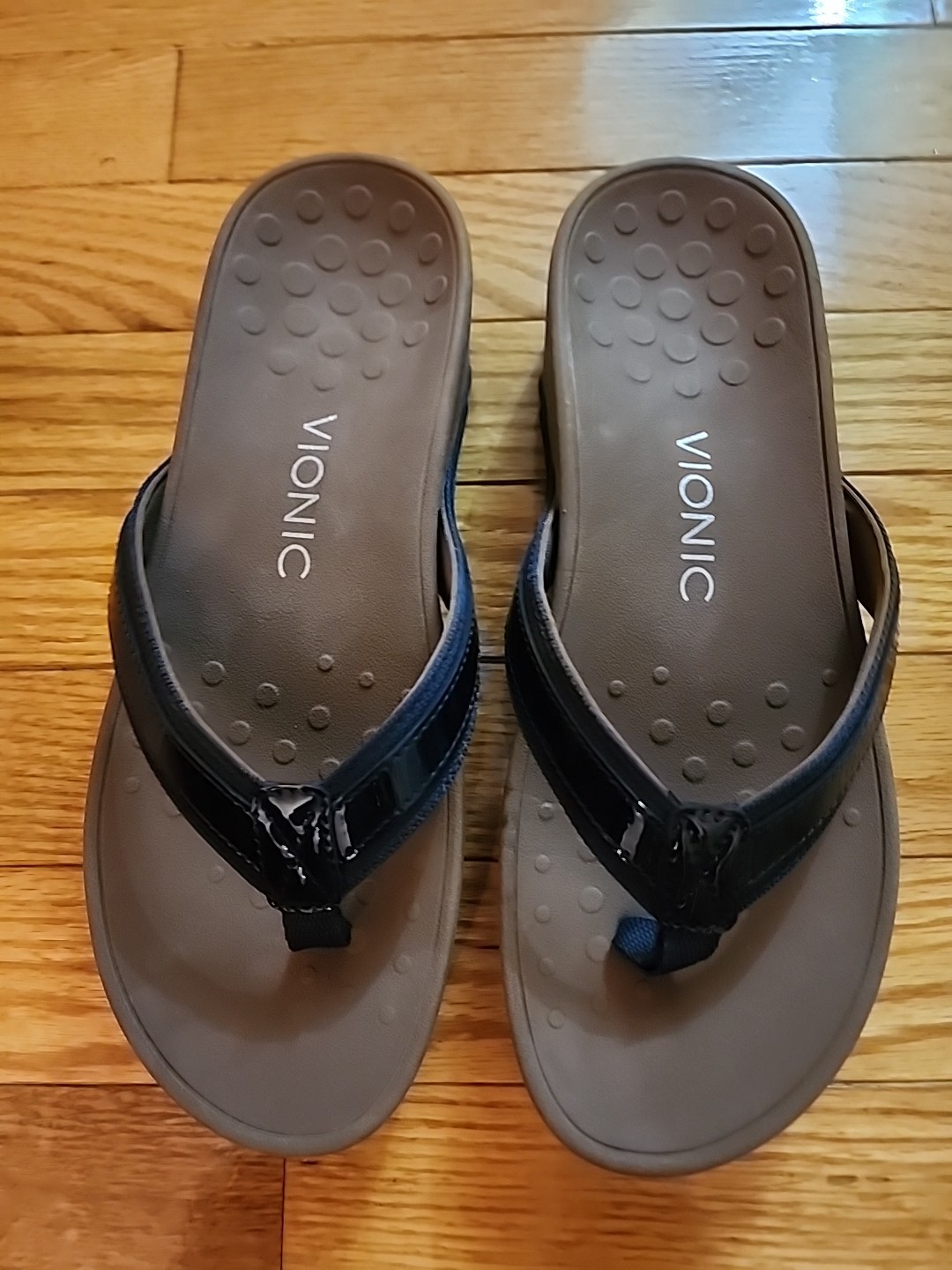 APL Sandalo slip on Vionic alta marea blu navy supporto ortopedico punta zeppa taglia 8