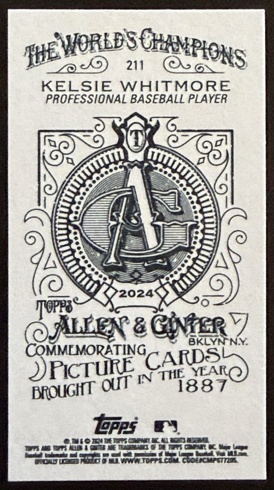Kelsie Whitmore 2024 Topps Allen & Ginter Mini #211 A&G Back