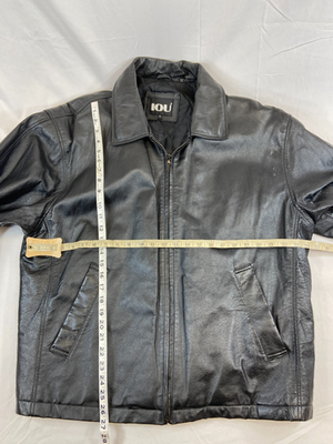 93年製　I.O.U レザージャケット Vintage IOU Leather Jacket XL Black Genuine Leather Interior
