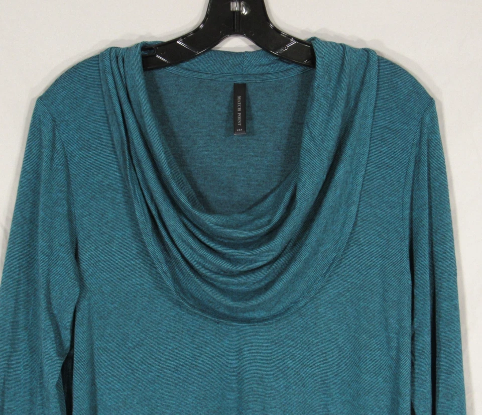 Blusa/Túnica MATCH POINT Suave TEJIDO LINO Verde/Negro RAYAS Bolsillos CUELLO DE BÚCO S Foto 2 de 4