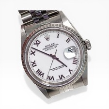 Rolex Datejust 36mm Steel Jubilee White Roman Automatic Watch 16220 U Serie 1997
