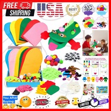 6Pcs Hand Puppet Making Kit, Art Craft Felt Sock Puppet Toys, Creative DIY Ma...