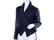 Line Knitwear Runway Caviar Black Cardigan Jacket Pigskin Wool Blend 400$+