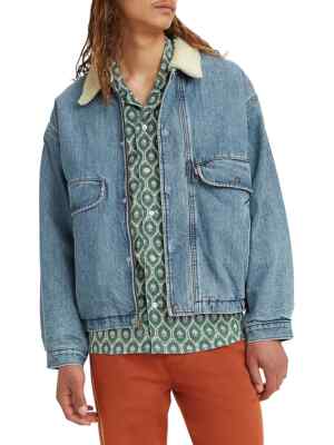 New Levi's Rancher Faux-Shearling Trucker Jean Denim Jacket S shirt barstow 501