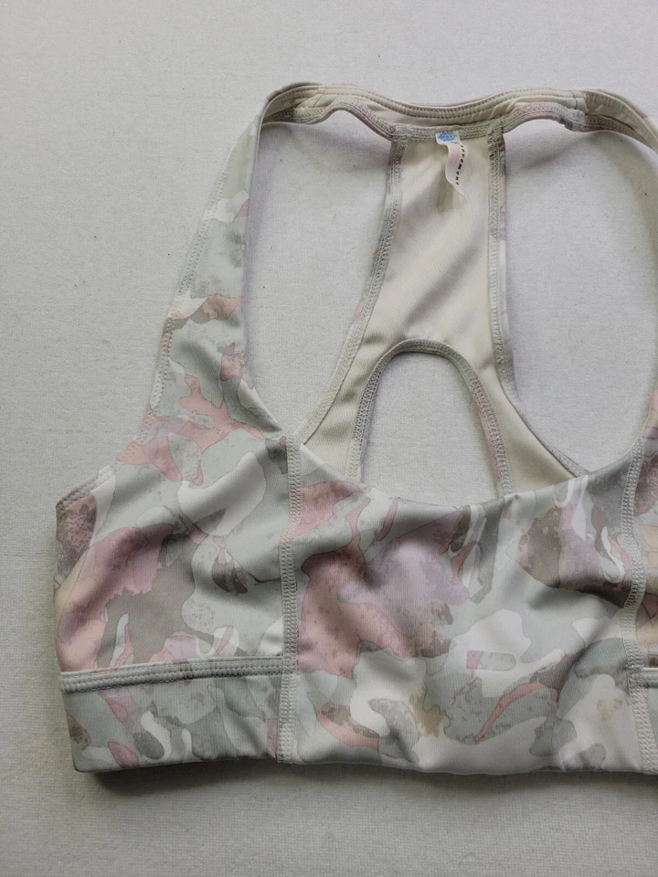 Sujetador deportivo Free People FP Movement para mujer S floral pálido forrado liso espalda deportiva Foto 2 de 4