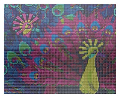 Kreuzstichmuster Von Florashell - Abstrakter Pfau