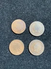 4 PC 1869 Indian Head Pennies GOOD