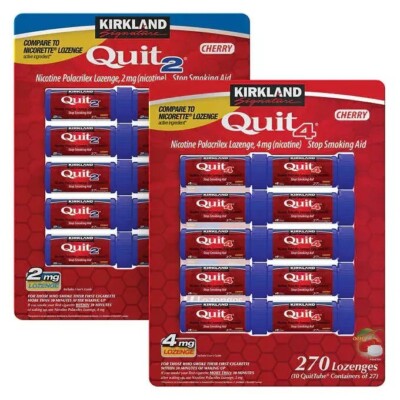 Kirkland Signature Quit 2mg. or 4mg., Cherry Lozenges, 270 Pieces, EXP 9/27