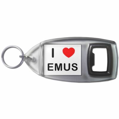 Emus I Love Heart Bottle Opener Key Ring Plastic (97mm x 47mm)