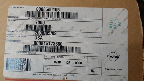 Molex KK 08-50-0105 18-24 AWG Crimp Connector, Cut Strip of 25 - Picture 2 of 4