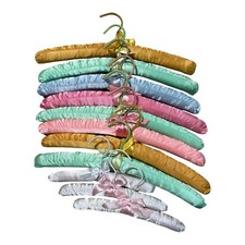 VTG Lot 8 Padded Satin Cloth Boudoir Lingerie Clothes Hangers 3 Child