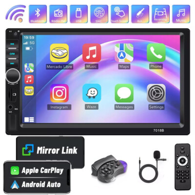 7''Single 1Din Touch Screen Car Stereo Radio For Apple/Android vehicle Bluetooth