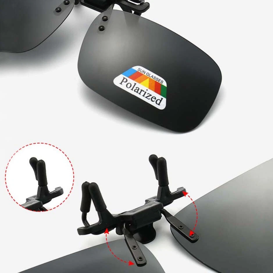 Photochromic Polarised Clip On Flip Sunglasses Pilot Polarized Fishing Eyewear - image 4 of 4