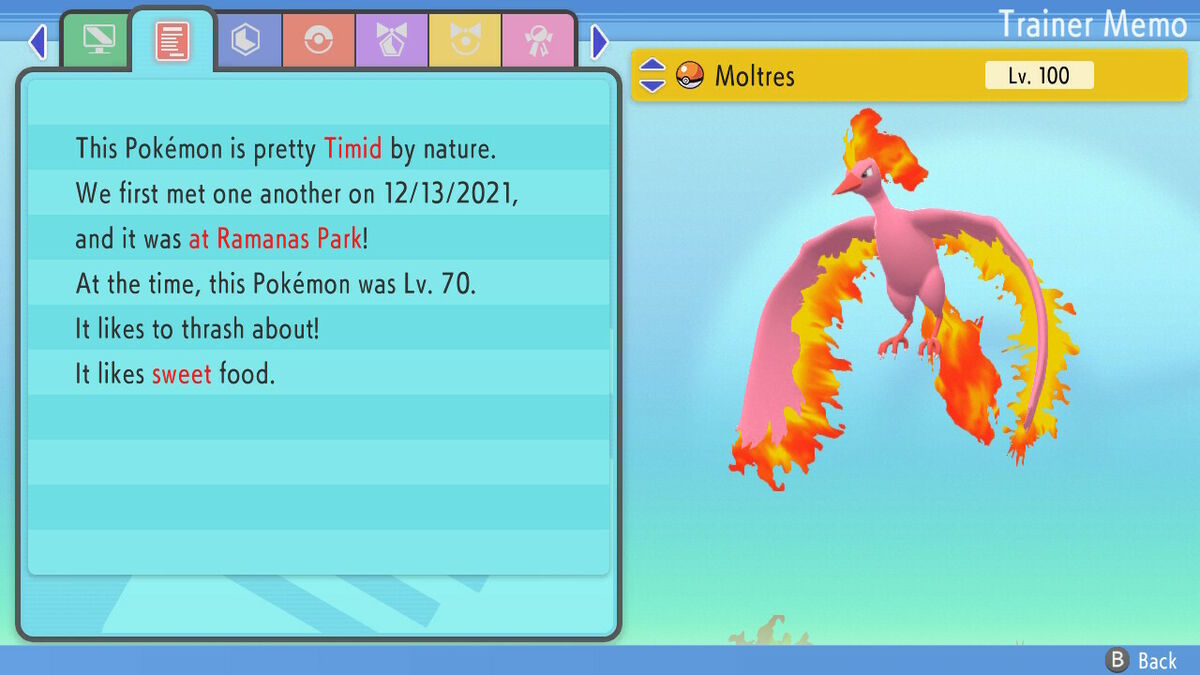 Shiny Moltres 6IV // Pokemon Brilliant Diamond & Shining Pearl 