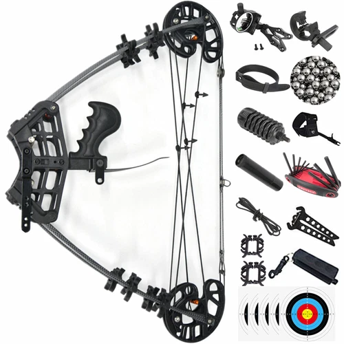 Dual-use Triangle Archery Compound Bow Catapult Bowfishing Steel Ball  Hunting - Picture 1 of 28