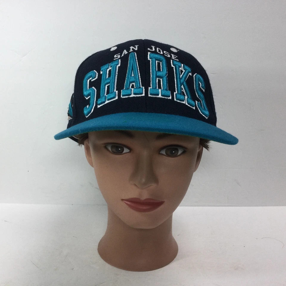 Vintage NHL San Jose Sharks Hockey hat blue SnapBack Wool cap by Zephyr - Image 3 of 4