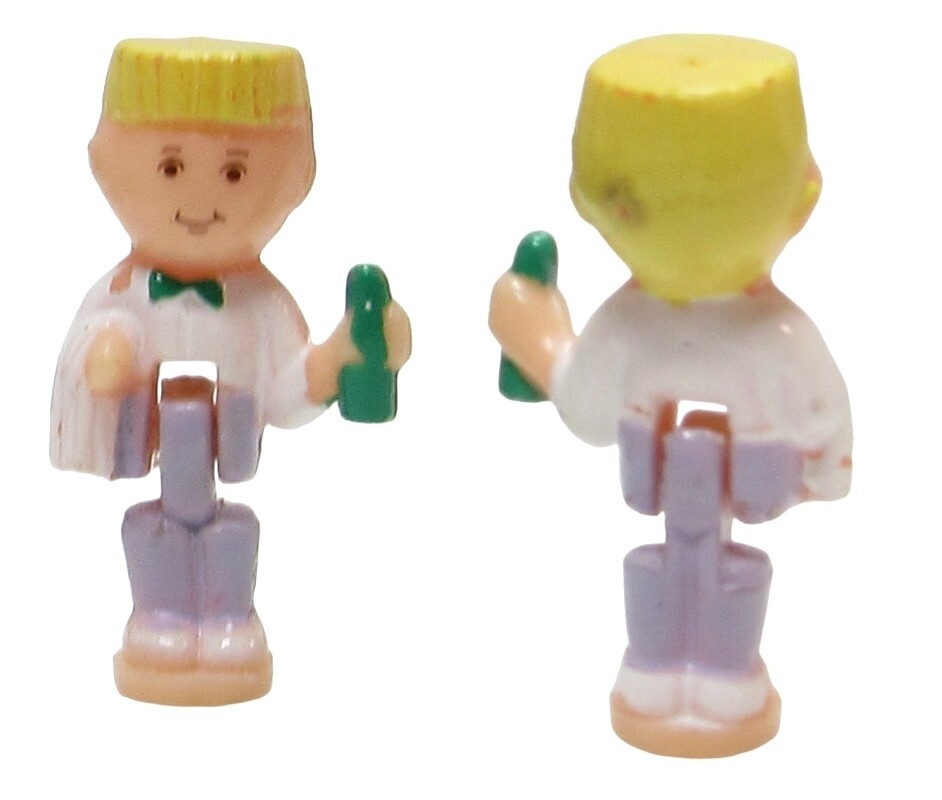 1992 Polly Pocket Doll for 1989 Pool Party Playset - Blond Waiter Bluebird