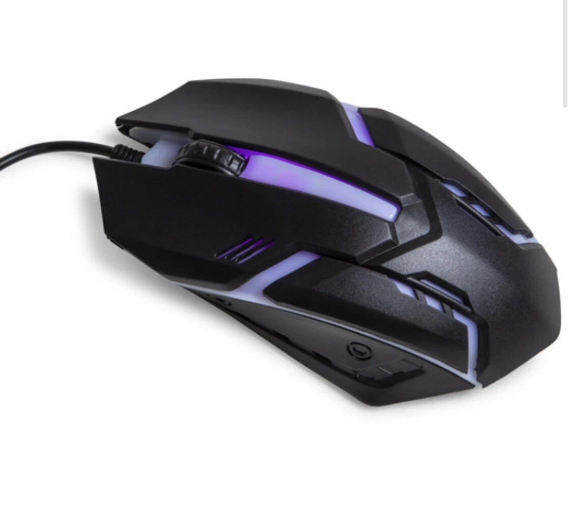 Wired color changing LED gaming mouse for PC or Mac