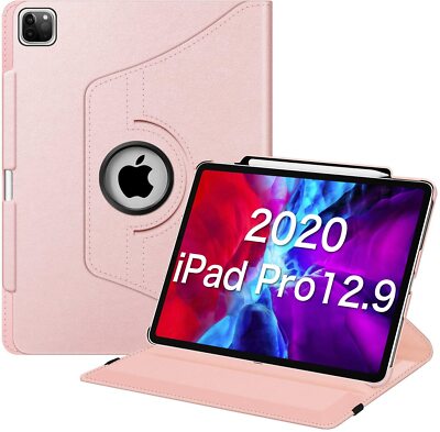 For iPad Pro 12.9 4th Gen 2020/3rd Gen 2018 Rotating Case Smart Stand Cover