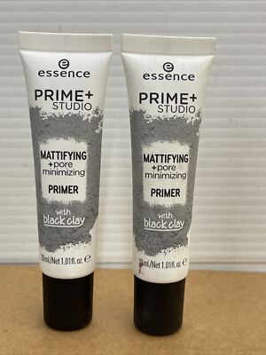 2x Essence Prime Studio Mattifying Pore Minimizing Primer Black Clay, 1.01 oz ea