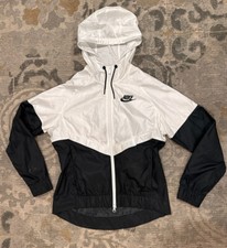 Nike Air Windrunner Jacket Women's Size Small Black White Zip hood Running