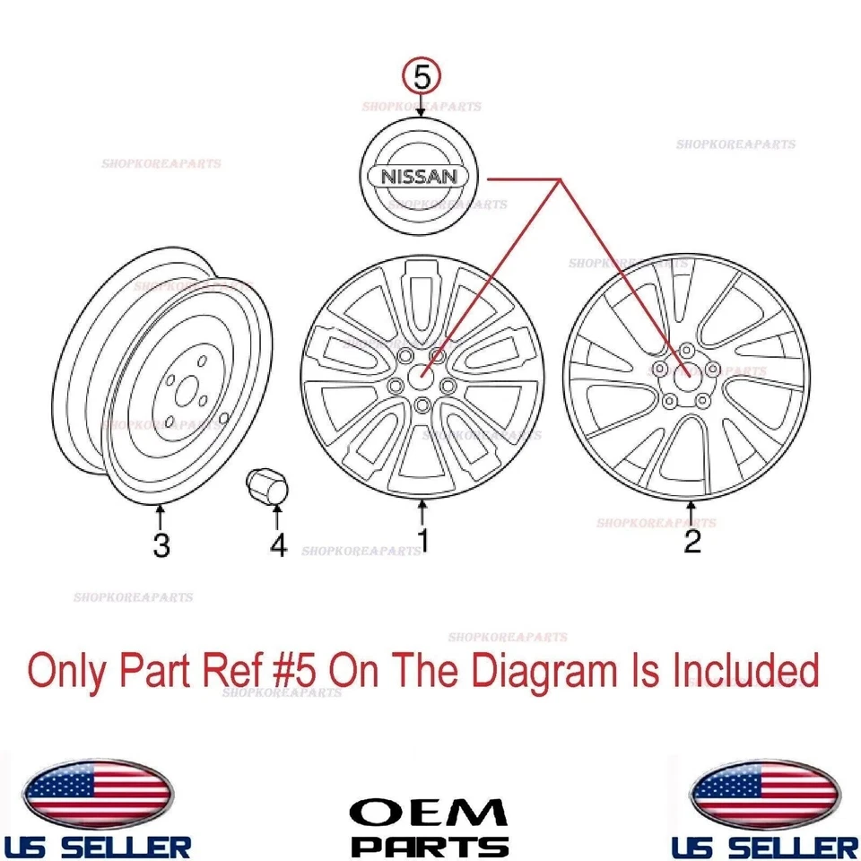 Adorno de tapacubos central de rueda genuino ⭐OEM⭐ Kicks 2021-2023 Rogue 2021-2022 Foto 2 de 2