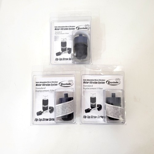Seychelle Water Filtration System Filter Flip-Top Straw Series 5166 NOS Lot of 3 - Afbeelding 1 van 5