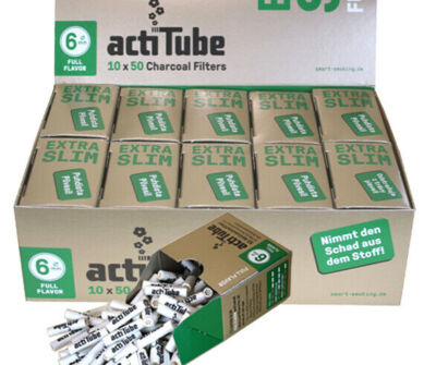 actiTube, Aktivkohle Filter Slim 6mm, Orginal versch. Mengen 50-1000Stk GÜNSTIG!