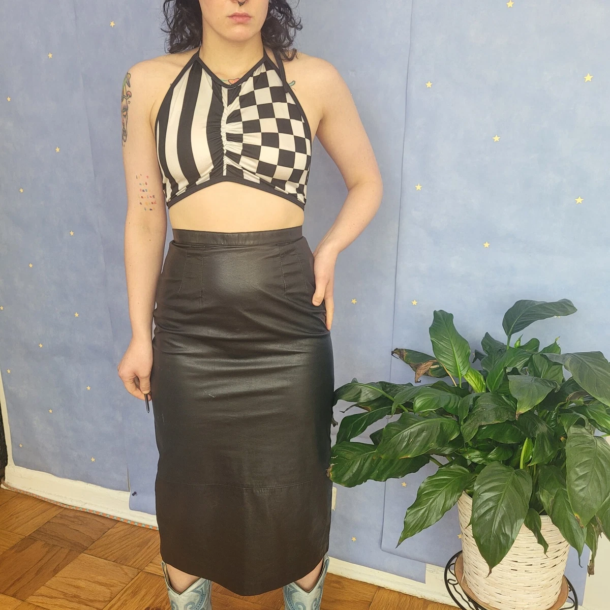 Crop top and clearance long skirt 80s