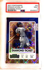 PSA 9 2021 SSP /15 RONALD ACUNA JR. CONTENDERS DIAMOND TICKET G5588