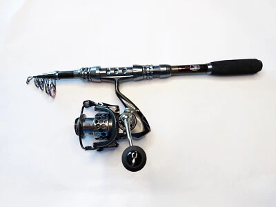 SOUGAYILANG Angel Set Spinning Angelrute Reiserute 1,8m Angelrolle 2000 Frontbremse 5,5:1