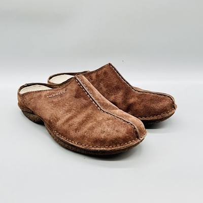Merrell Shoes Womens 8 Brown Suede Duet Groove Beetle Clog Mules Slip On Comfort