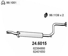 ASSO 24.6015 Mittelschalldämpfer Schalldämpfer für LANCIA DELTA I (831AB0)