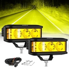 5 Inch Amber Fog Light, Side Shooter Pod Lights 68W 6800LM LED Golden Yellow