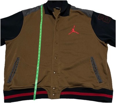 Michael Jordan Varsity Snap Jacket Men's Size 3X Black Brown
