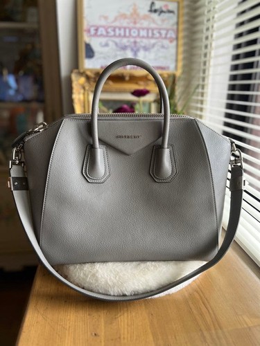 Givenchy Antigona Handbag Shoulder Bag Grained Goatskin Leather Silver Hardware