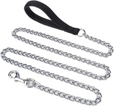 Metal Chain Heavy Duty Dog Leash, Chew Proof Chain Dog Leash with Padded