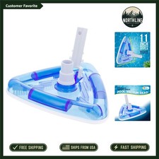 Weighted Transparent Triangular Pool Vacuum Head 11in Swivel Hose Connection