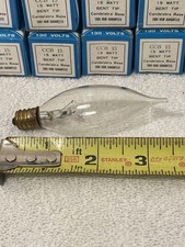 CCB Flame Tip Light Bulb Bent Tip Candelabra Chandelier 15 Watt CLEAR Lot of 10